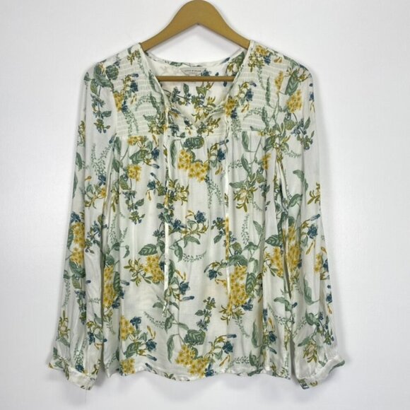 Lucky Brand Floral Boho Peasant Top - Picture 1 of 9